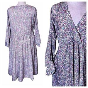 HATCH Maternity Floral Pastel Midi Dress Fully Lined - XL